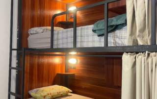 detalhes beliche quarto compartilhado 4 camas bambu hostels foz do iguacu